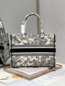 1:1 Replica Christian Dior Medium Dior Book Tote Blue Toile de Jouy Flowers Embroidery, Blue/White, For Women Women’s Handbags, Shoulder Bags, 36cm CD