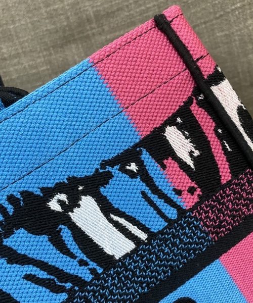 1:1 Replica Christian Dior Medium Dior Book Tote Bright Blue and Bright Pink D-Jungle Pop Embroidery, Blue/Pink, For Women Women’s Handbags, 36cm CD M1296ZRON_M888