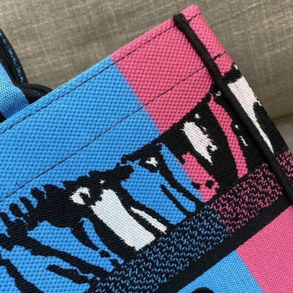 1:1 Replica Christian Dior Medium Dior Book Tote Bright Blue and Bright Pink D-Jungle Pop Embroidery, Blue/Pink, For Women Women’s Handbags, 36cm CD M1296ZRON_M888