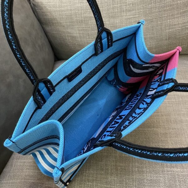 1:1 Replica Christian Dior Medium Dior Book Tote Bright Blue and Bright Pink D-Jungle Pop Embroidery, Blue/Pink, For Women Women’s Handbags, 36cm CD M1296ZRON_M888