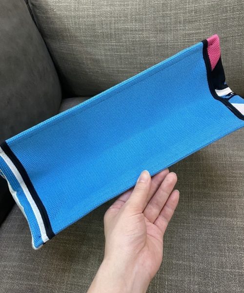 1:1 Replica Christian Dior Medium Dior Book Tote Bright Blue and Bright Pink D-Jungle Pop Embroidery, Blue/Pink, For Women Women’s Handbags, 36cm CD M1296ZRON_M888