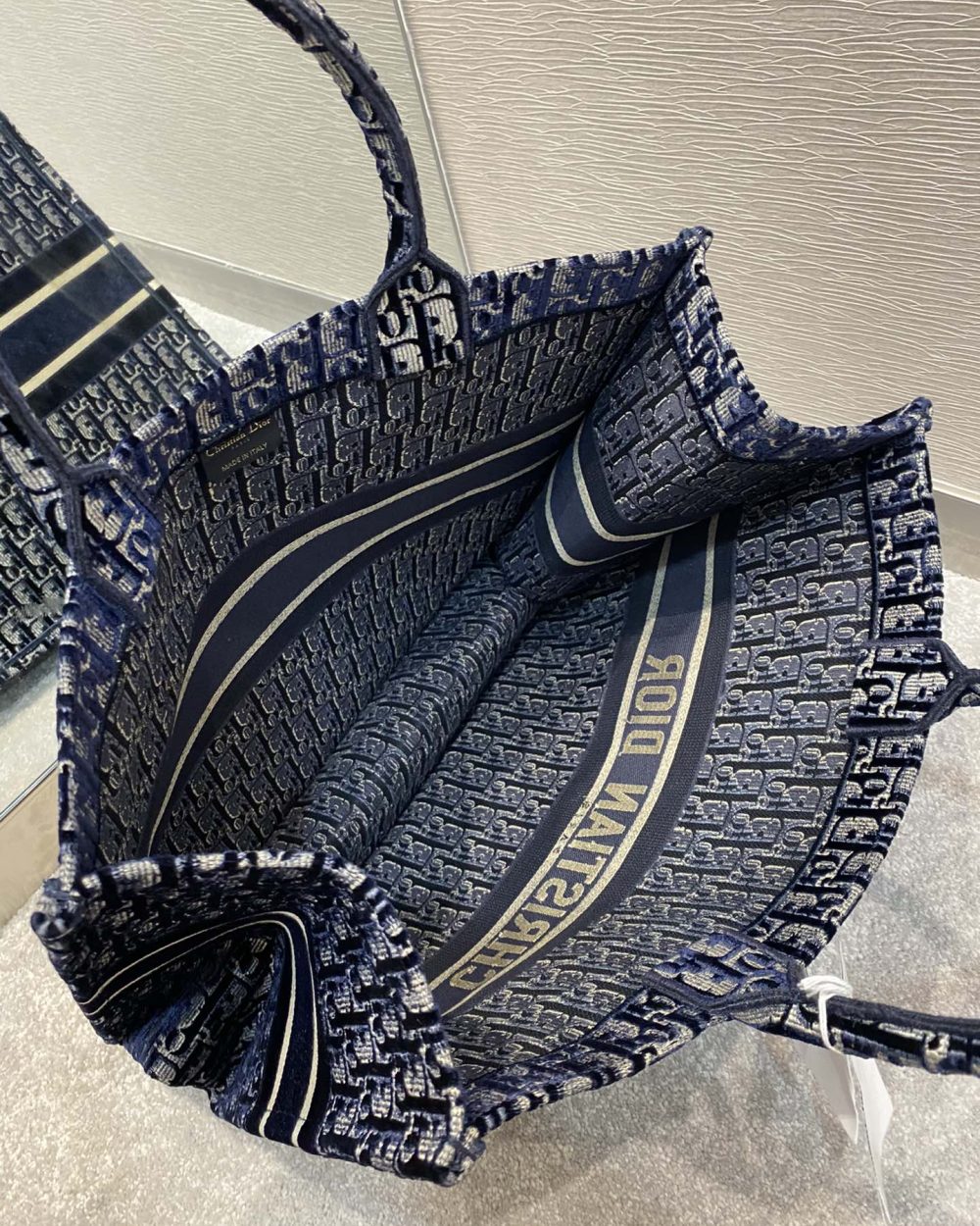 1:1 Replica Christian Dior Medium Dior Book Tote Dark Blue For Women 14in/36cm CD M1296ZRIW_M928