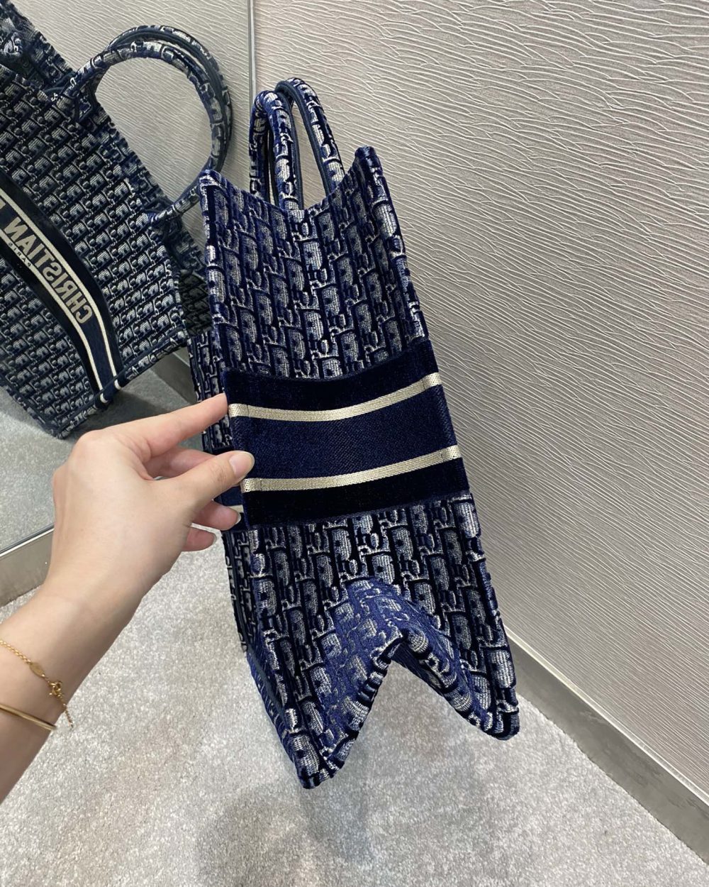 1:1 Replica Christian Dior Medium Dior Book Tote Dark Blue For Women 14in/36cm CD M1296ZRIW_M928