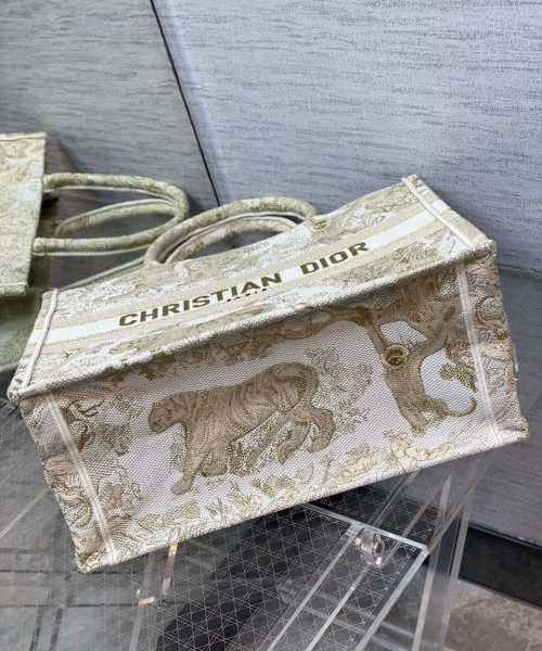 1:1 Replica Christian Dior Medium Dior Book Tote Gold-Tone Toile de Jouy Embroidery, Gold, For Women Women’s Handbags, 36cm CD M1296ZTQO_M01E