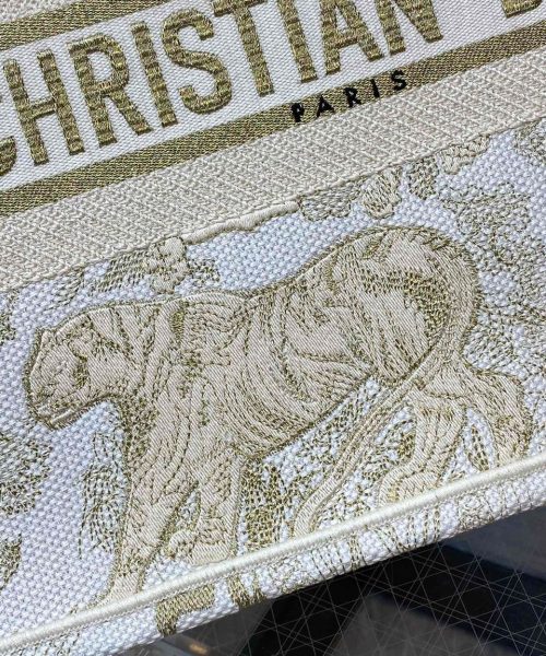 1:1 Replica Christian Dior Medium Dior Book Tote Gold-Tone Toile de Jouy Embroidery, Gold, For Women Women’s Handbags, 36cm CD M1296ZTQO_M01E