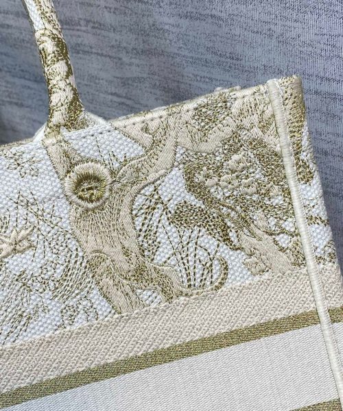 1:1 Replica Christian Dior Medium Dior Book Tote Gold-Tone Toile de Jouy Embroidery, Gold, For Women Women’s Handbags, 36cm CD M1296ZTQO_M01E