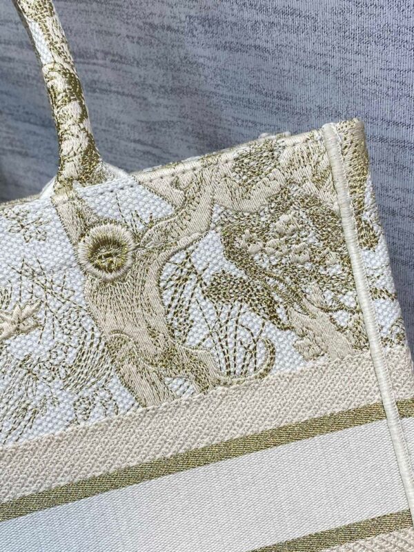 1:1 Replica Christian Dior Medium Dior Book Tote Gold-Tone Toile de Jouy Embroidery, Gold, For Women Women’s Handbags, 36cm CD M1296ZTQO_M01E