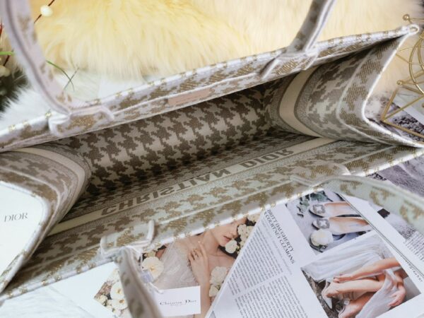 1:1 Replica Christian Dior Medium Dior Book Tote Gold White, For Women, Women’s Handbags 14in/36cm CD