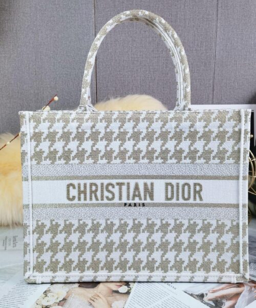 1:1 Replica Christian Dior Medium Dior Book Tote Gold White, For Women, Women’s Handbags 14in/36cm CD