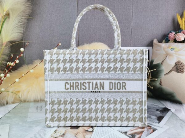 1:1 Replica Christian Dior Medium Dior Book Tote Gold White, For Women, Women’s Handbags 14in/36cm CD