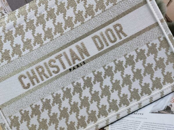 1:1 Replica Christian Dior Medium Dior Book Tote Gold White, For Women, Women’s Handbags 14in/36cm CD