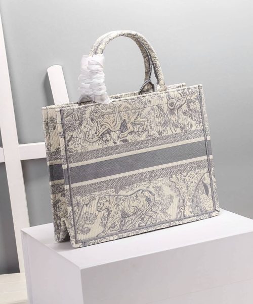 1:1 Replica Christian Dior Medium Dior Book Tote Gray, For Women, Women’s Handbags 14in/36cm CD M1296ZTDT_M932