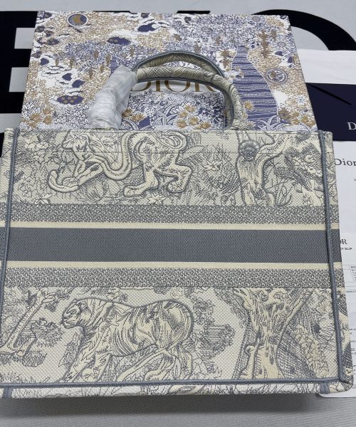 1:1 Replica Christian Dior Medium Dior Book Tote Gray, For Women, Women’s Handbags 14in/36cm CD M1296ZTDT_M932