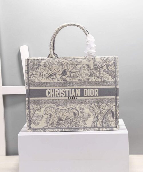 1:1 Replica Christian Dior Medium Dior Book Tote Gray, For Women, Women’s Handbags 14in/36cm CD M1296ZTDT_M932