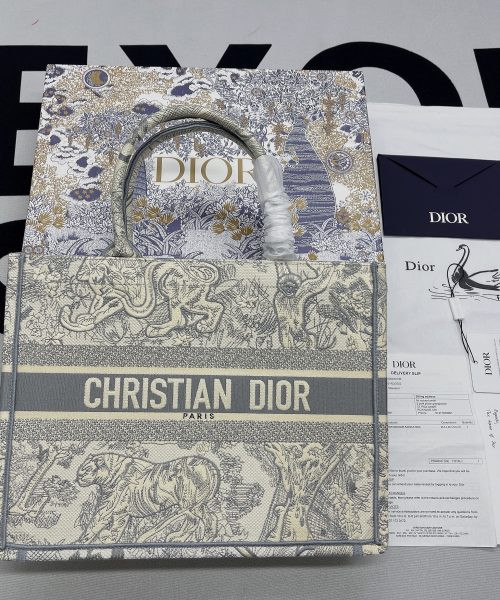 1:1 Replica Christian Dior Medium Dior Book Tote Gray, For Women, Women’s Handbags 14in/36cm CD M1296ZTDT_M932