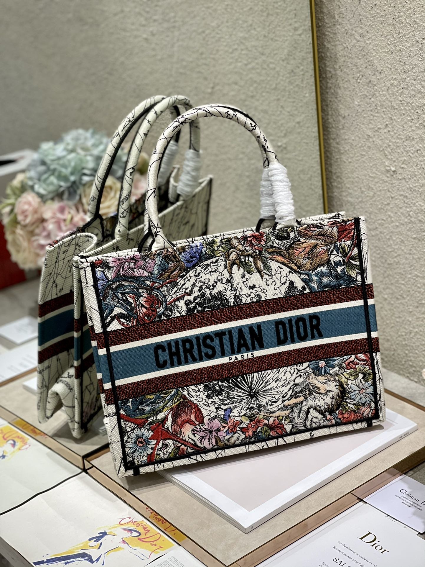 1:1 Replica Christian Dior Medium Dior Book Tote Latte Multicolor Dior Zodiac Embroidery, Latte Multicolor, For Women Women’s Handbags, Shoulder Bags, 36cm CD - Image 7