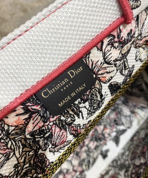 1:1 Replica Christian Dior Medium Dior Book Tote Multicolor Butterfly Embroidery, Red/White, For Women Women’s Handbags, 36cm CD