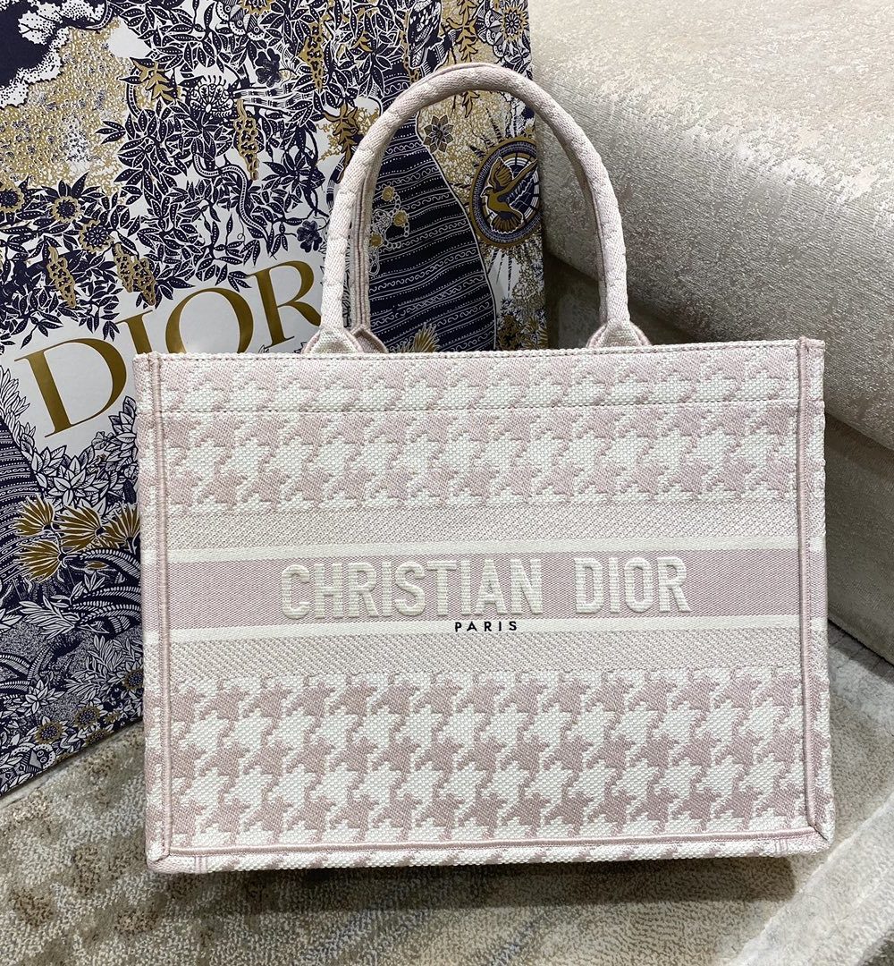 1:1 Replica Christian Dior Medium Dior Book Tote Pastel Houndstooth Embroidery, Pastel, For Women Women’s Handbags, Shoulder Bags, 36cm CD