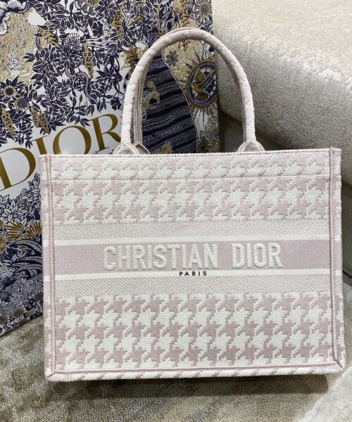 1:1 Replica Christian Dior Medium Dior Book Tote Pastel Houndstooth Embroidery, Pastel, For Women Women’s Handbags, Shoulder Bags, 36cm CD