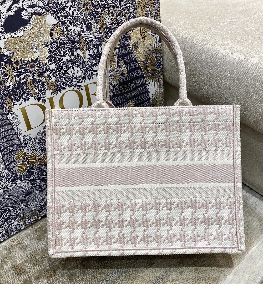 1:1 Replica Christian Dior Medium Dior Book Tote Pastel Houndstooth Embroidery, Pastel, For Women Women’s Handbags, Shoulder Bags, 36cm CD