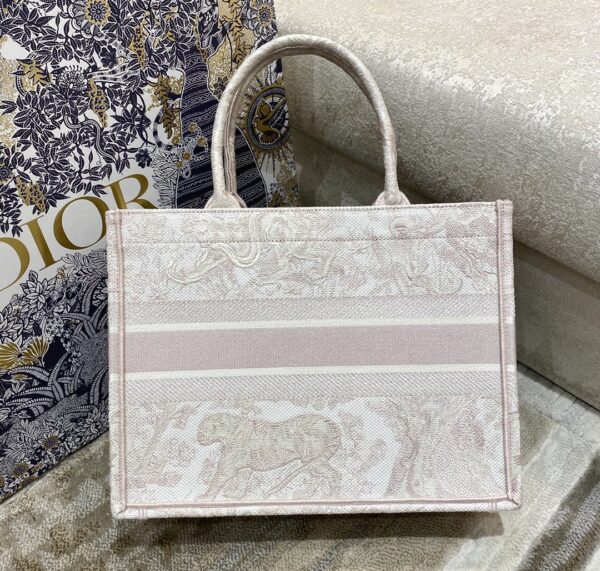 1:1 Replica Christian Dior Medium Dior Book Tote Pink Toile de Jouy Reverse Embroidery, Light Pink, For Women Women’s Handbags, 36cm CD