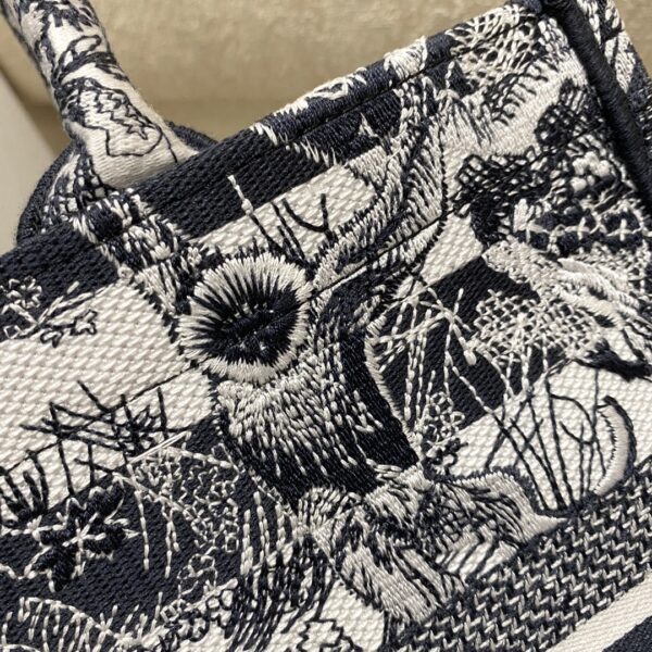 1:1 Replica Christian Dior Medium Dior Book Tote Toile de Jouy Stripes Embroidery, Black For Women Women’s Handbags, 36cm CD M1296ZRLP_M928