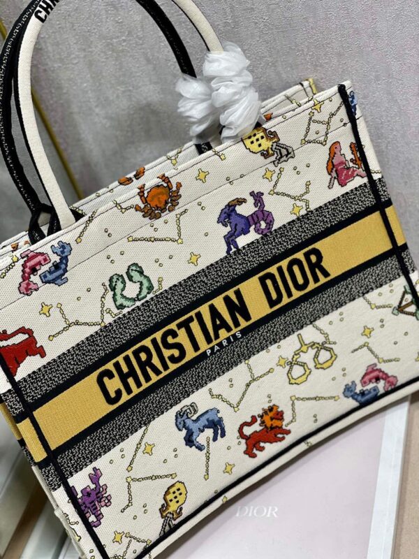 1:1 Replica Christian Dior Medium Dior Book Tote White Multicolor, For Women, Women’s Handbags 14in/36cm CD