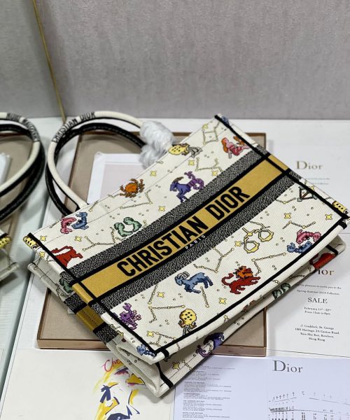1:1 Replica Christian Dior Medium Dior Book Tote White Multicolor, For Women, Women’s Handbags 14in/36cm CD
