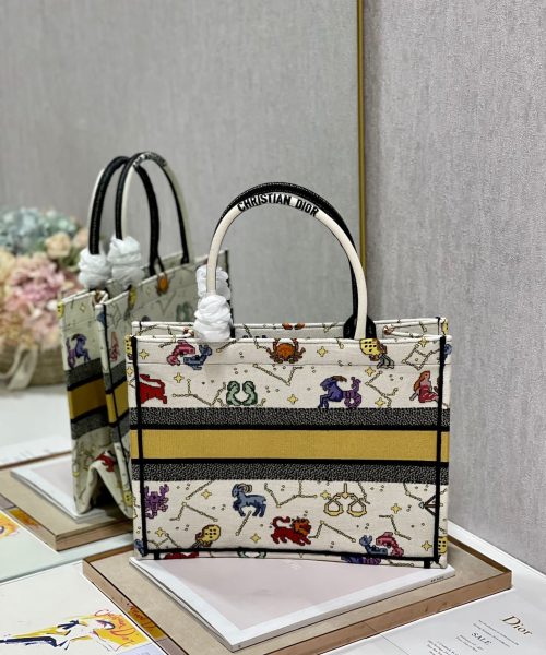 1:1 Replica Christian Dior Medium Dior Book Tote White Multicolor, For Women, Women’s Handbags 14in/36cm CD