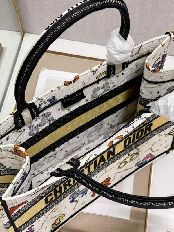 1:1 Replica Christian Dior Medium Dior Book Tote White Multicolor, For Women, Women’s Handbags 14in/36cm CD