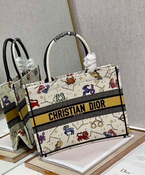 1:1 Replica Christian Dior Medium Dior Book Tote White Multicolor, For Women, Women’s Handbags 14in/36cm CD