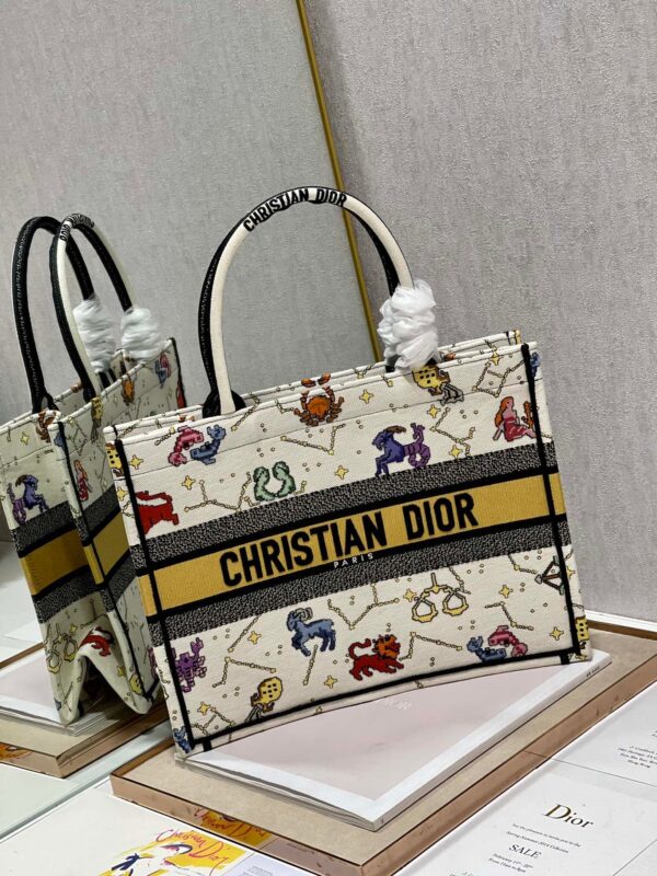 1:1 Replica Christian Dior Medium Dior Book Tote White Multicolor, For Women, Women’s Handbags 14in/36cm CD