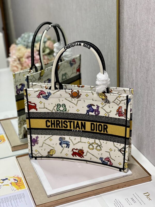 1:1 Replica Christian Dior Medium Dior Book Tote White Multicolor, For Women, Women’s Handbags 14in/36cm CD
