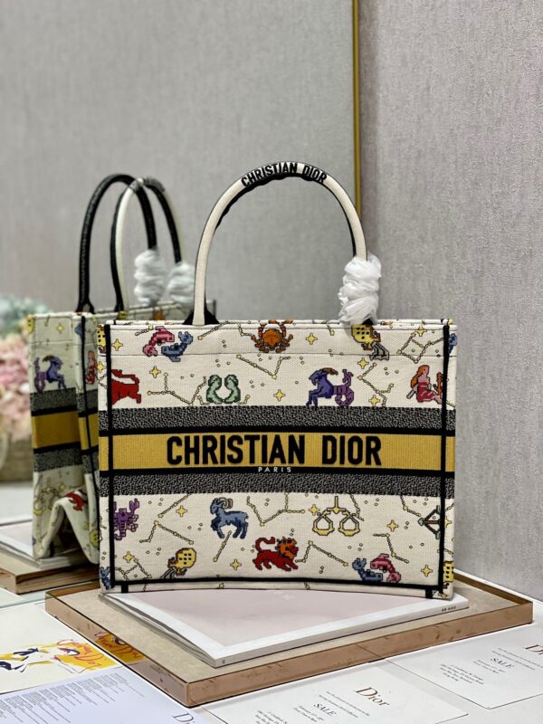 1:1 Replica Christian Dior Medium Dior Book Tote White Multicolor, For Women, Women’s Handbags 14in/36cm CD