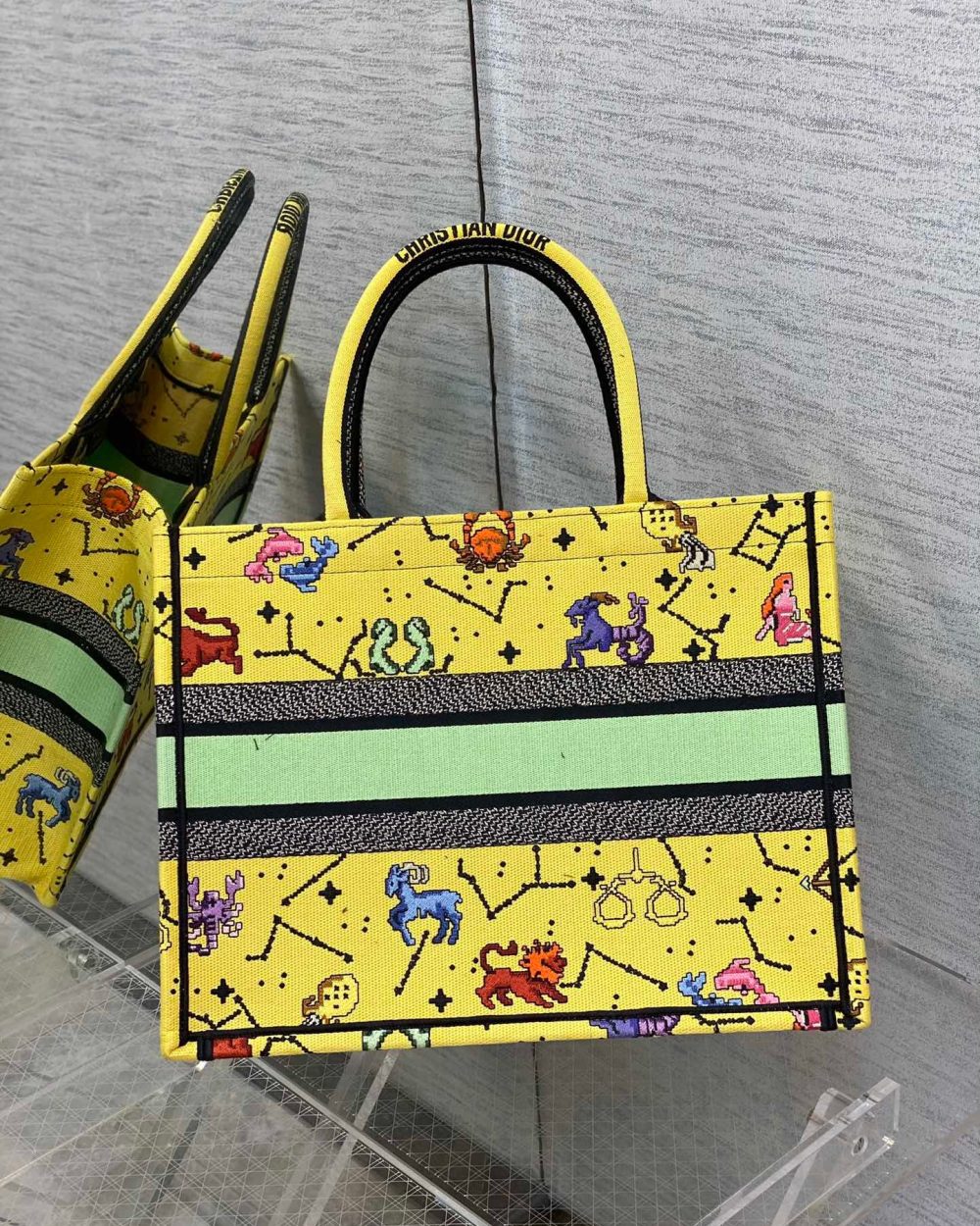 1:1 Replica Christian Dior Medium Dior Book Tote Yellow Multicolor, For Women, Women’s Handbags 14in/36cm CD