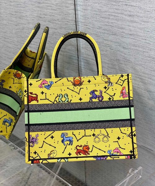 1:1 Replica Christian Dior Medium Dior Book Tote Yellow Multicolor, For Women, Women’s Handbags 14in/36cm CD