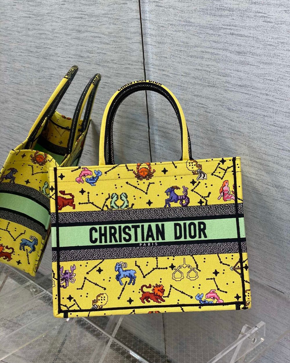 1:1 Replica Christian Dior Medium Dior Book Tote Yellow Multicolor, For Women, Women’s Handbags 14in/36cm CD