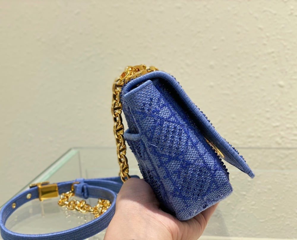 1:1 Replica Christian Dior Medium Dior Caro Bag Blue, For Women, Women’s Handbags 25.5cm/10in CD
