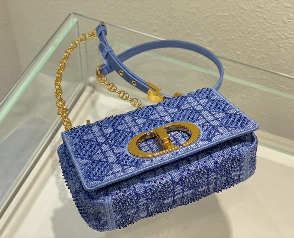 1:1 Replica Christian Dior Medium Dior Caro Bag Blue, For Women, Women’s Handbags 25.5cm/10in CD