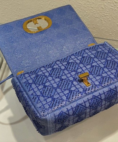 1:1 Replica Christian Dior Medium Dior Caro Bag Blue, For Women, Women’s Handbags 27.5cm/10.8in CD