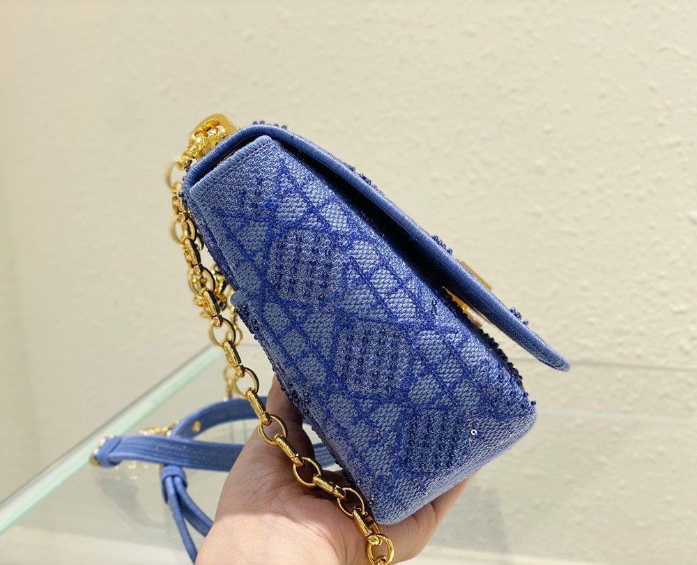 1:1 Replica Christian Dior Medium Dior Caro Bag Blue, For Women, Women’s Handbags 27.5cm/10.8in CD