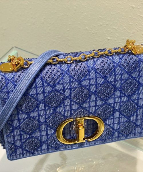 1:1 Replica Christian Dior Medium Dior Caro Bag Blue, For Women, Women’s Handbags 27.5cm/10.8in CD