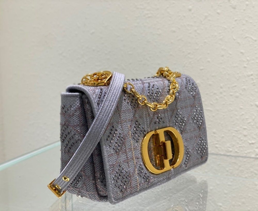 1:1 Replica Christian Dior Medium Dior Caro Bag Gray , For Women, Women’s Handbags 25.5cm/10in CD