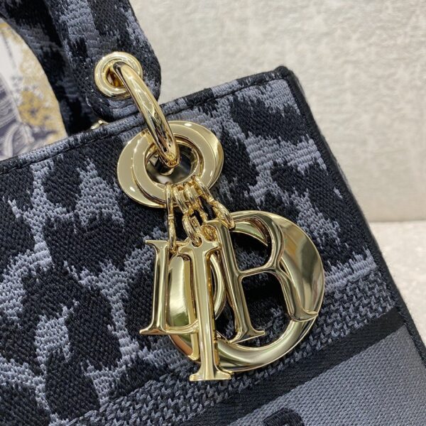 1:1 Replica Christian Dior Medium Dior Lady D-Lite Bag Blue and Black Mizza Embroidery, Blue and Black, For Women Women's Handbags, Crossbody Bags, 24cm CD M0565ORHM_M962
