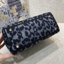 1:1 Replica Christian Dior Medium Dior Lady D-Lite Bag Blue and Black Mizza Embroidery, Blue and Black, For Women Women's Handbags, Crossbody Bags, 24cm CD M0565ORHM_M962