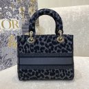 1:1 Replica Christian Dior Medium Dior Lady D-Lite Bag Blue and Black Mizza Embroidery, Blue and Black, For Women Women's Handbags, Crossbody Bags, 24cm CD M0565ORHM_M962