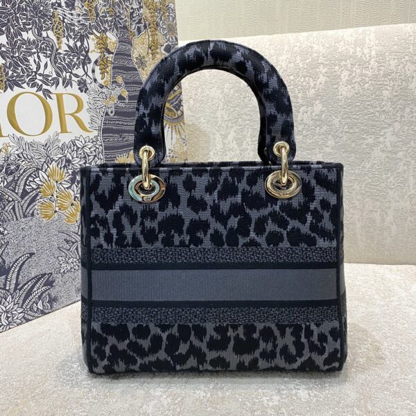 1:1 Replica Christian Dior Medium Dior Lady D-Lite Bag Blue and Black Mizza Embroidery, Blue and Black, For Women Women's Handbags, Crossbody Bags, 24cm CD M0565ORHM_M962