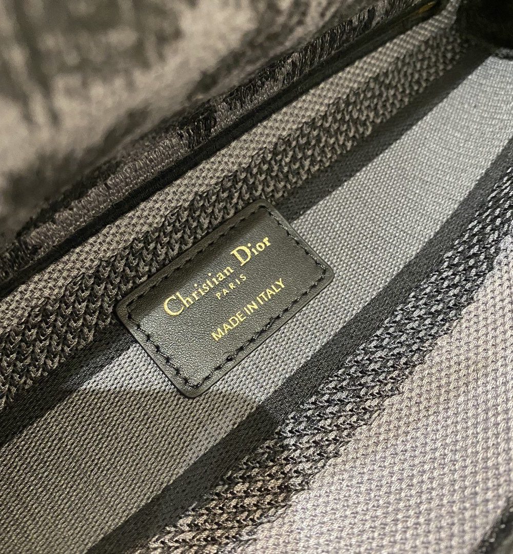 1:1 Replica Christian Dior Medium Dior Lady D-Lite Bag Blue and Black Mizza Embroidery, Blue and Black, For Women Women's Handbags, Crossbody Bags, 24cm CD M0565ORHM_M962