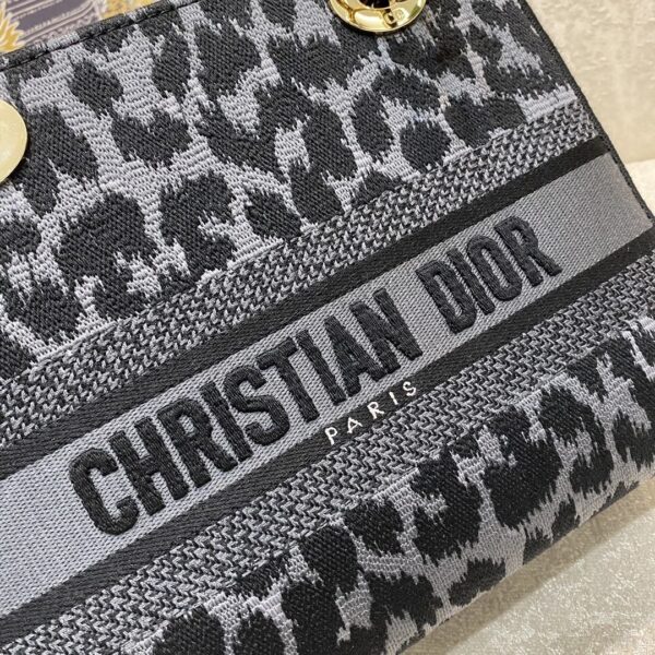 1:1 Replica Christian Dior Medium Dior Lady D-Lite Bag Blue and Black Mizza Embroidery, Blue and Black, For Women Women's Handbags, Crossbody Bags, 24cm CD M0565ORHM_M962