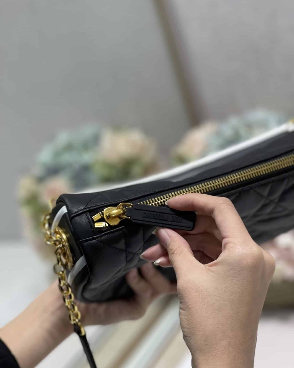 1:1 Replica Christian Dior Medium Dior Vibe Hobo Bag Black Cannage, Black, For Women Women's Handbags, Crossbody Bags, 30cm CD M7201ONOA_M911